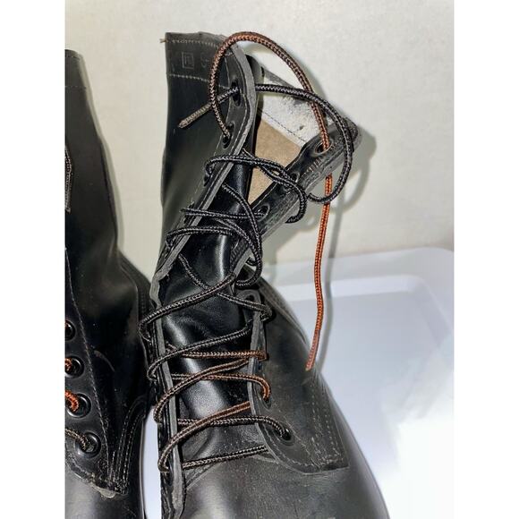 Vintage 1983 US Military Combat Boots 8R Black Leather Ro-Search DMS Punk Goth main image 11
